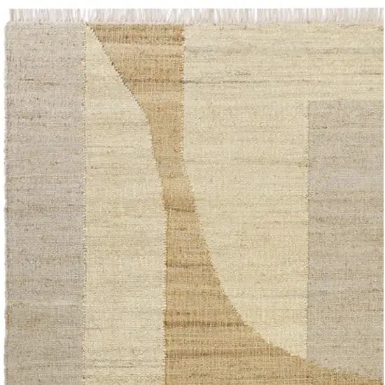 Natural and Ivory Abstract Hand Woven Area Rug Photo 4