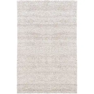 Photo of Natural and Ivory Chevron Hand Woven Area Rug