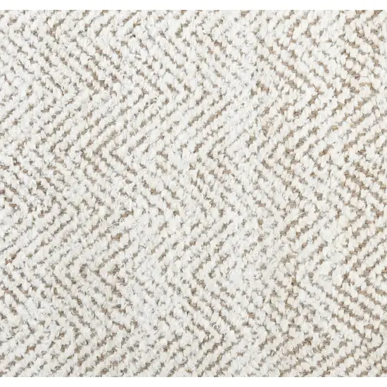 Natural and Ivory Chevron Hand Woven Area Rug Photo 8