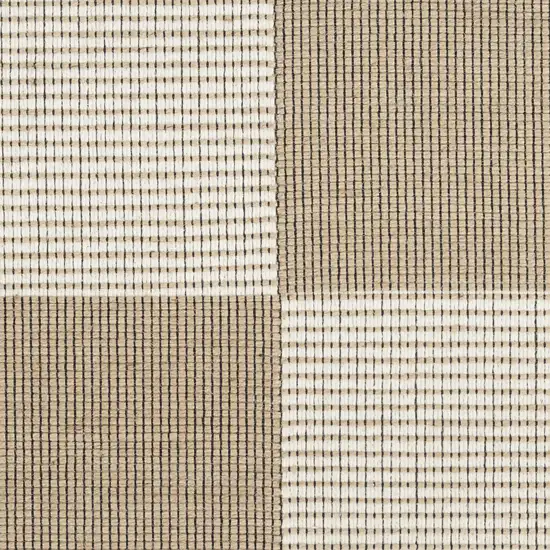 Natural and Ivory Geometric Power Loom Washable Non Skid Area Rug Photo 3