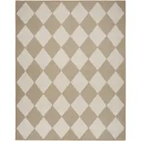 Photo of Natural and Ivory Geometric Power Loom Washable Non Skid Area Rug