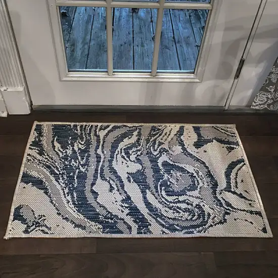 Navy Abstract Indoor Outdoor Scatter Rug Photo 8