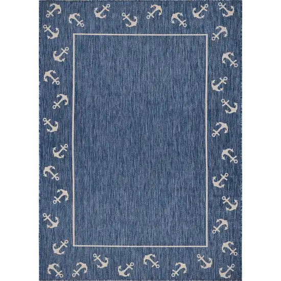 Navy Anchor Indoor Outdoor Area Rug Photo 1