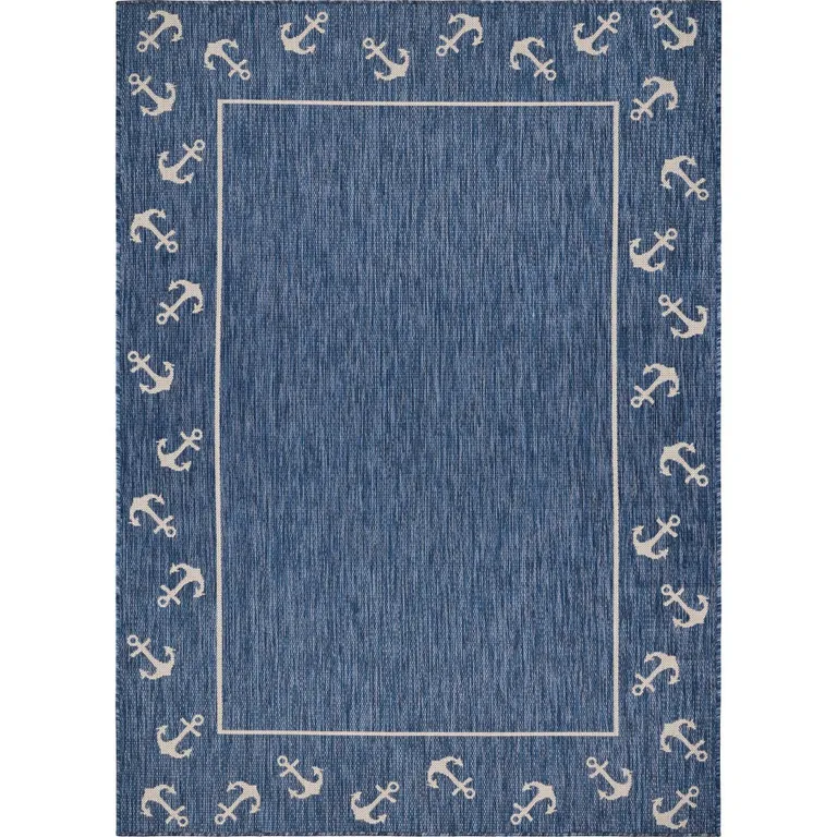 Navy Anchor Indoor Outdoor Area Rug Photo 1