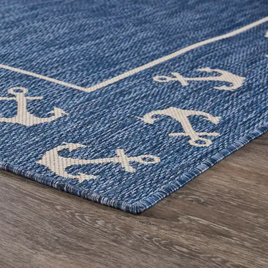 Navy Anchor Indoor Outdoor Area Rug Photo 4