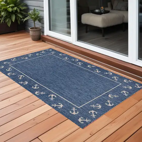 Blue And Gray Indoor Outdoor Area Rug Photo 1