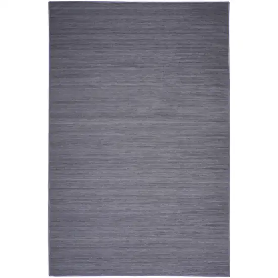 Navy Blue Abstract Washable Area Rug Photo 5