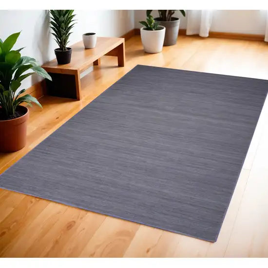 Navy Blue Abstract Washable Area Rug Photo 1