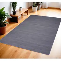 Photo of Navy Blue Abstract Washable Area Rug