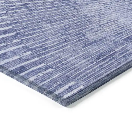 Navy Blue Abstract Washable Non Skid Indoor Outdoor Area Rug Photo 7