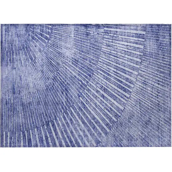 Navy Blue Abstract Washable Non Skid Indoor Outdoor Area Rug Photo 4