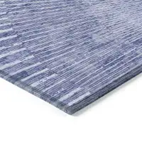 Photo of Navy Blue Abstract Washable Non Skid Indoor Outdoor Area Rug