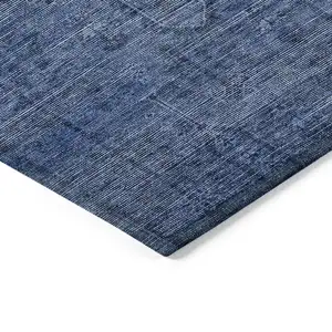 Photo of Navy Blue And Blue Southwestern Washable Indoor Outdoor Area Rug