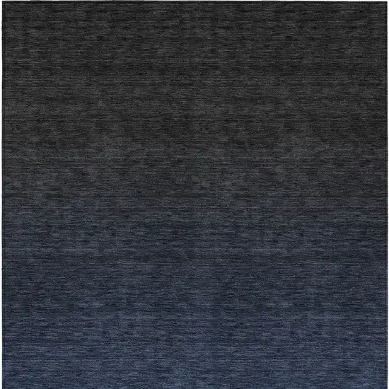 Navy Blue And Charcoal Abstract Washable Indoor Outdoor Area Rug Photo 6