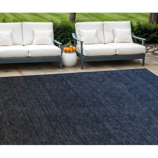 Navy Blue And Charcoal Abstract Washable Indoor Outdoor Area Rug Photo 1