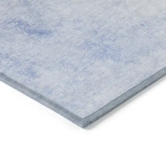 Navy Blue And Denim Blue Ombre Washable Indoor Outdoor Area Rug Photo 5