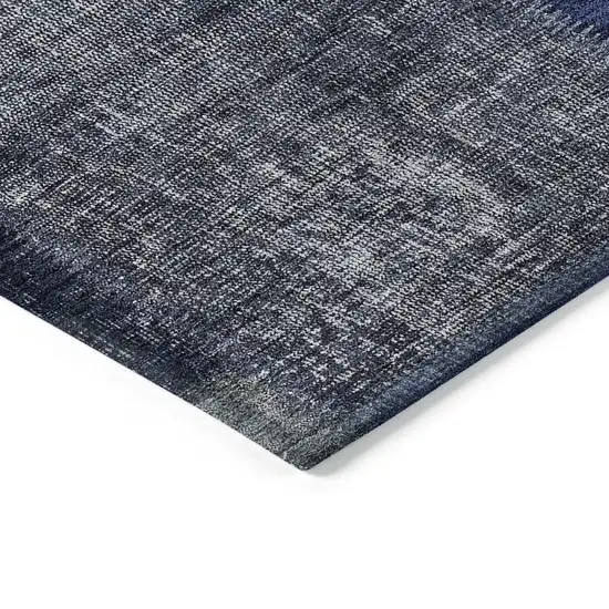 Navy Blue And Denim Blue Patchwork Washable Indoor Outdoor Area Rug Photo 5