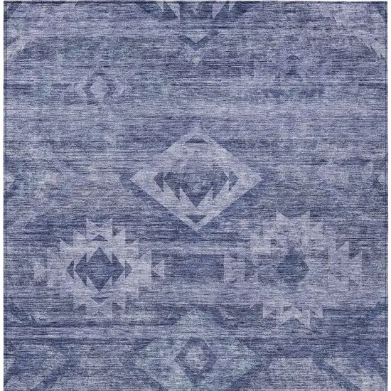 Navy Blue And Denim Blue Southwestern Washable Indoor Outdoor Area Rug Photo 7