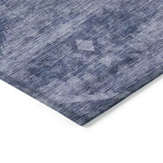 Navy Blue And Denim Blue Southwestern Washable Indoor Outdoor Area Rug Photo 5