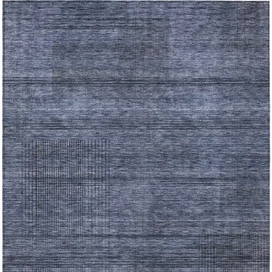 Navy Blue And Gray Striped Washable Indoor Outdoor Area Rug Photo 7