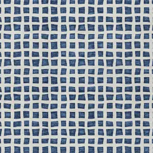 Photo of Navy Blue And Ivory Geometric Washable Indoor Outdoor Area Rug