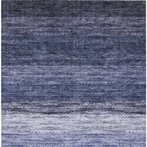 Photo of Navy Blue And Ivory Ombre Washable Indoor Outdoor Area Rug