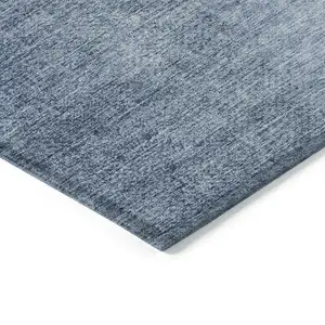 Photo of Navy Blue And Sky Blue Abstract Washable Indoor Outdoor Area Rug