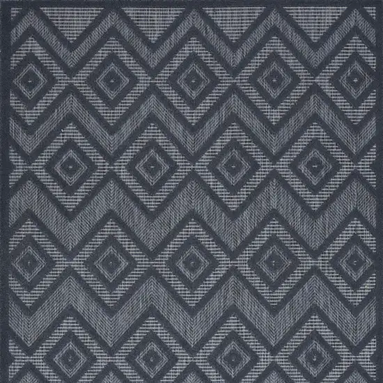 Navy Blue Argyle Indoor Outdoor Area Rug Photo 4