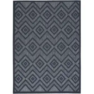 Photo of Navy Blue Argyle Indoor Outdoor Area Rug