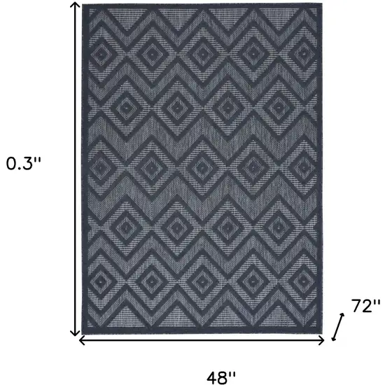 Navy Blue Argyle Indoor Outdoor Area Rug Photo 5