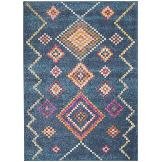 Navy Blue Berber Pattern Area Rug Photo 1