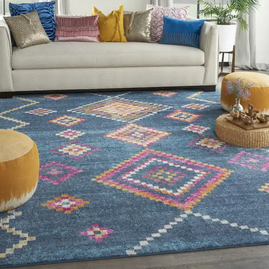 Navy Blue Berber Pattern Area Rug Photo 6