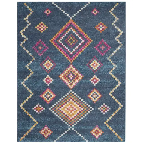 Navy Blue Southwestern Berber Area Rug Photo 2