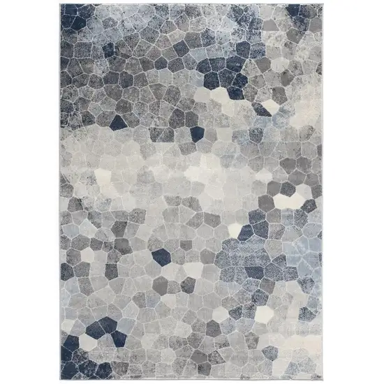 Navy Blue Cobblestone Pattern Area Rug Photo 4