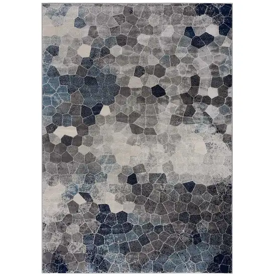 Navy Blue Cobblestone Pattern Area Rug Photo 3