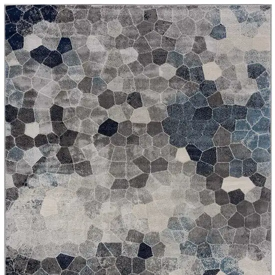 Navy Blue Cobblestone Pattern Scatter Rug Photo 6