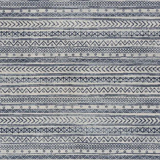 Navy Blue Decorative Stripes Area Rug Photo 7