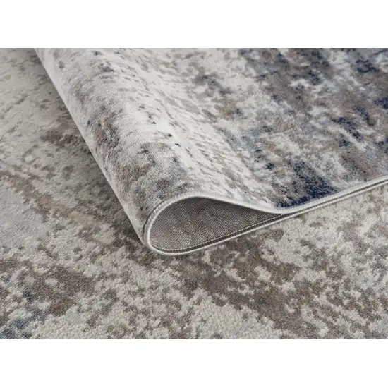 Navy Blue Distressed Striations Area Rug Photo 12