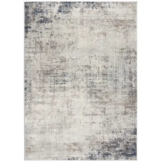 Navy Blue Distressed Striations Area Rug Photo 8