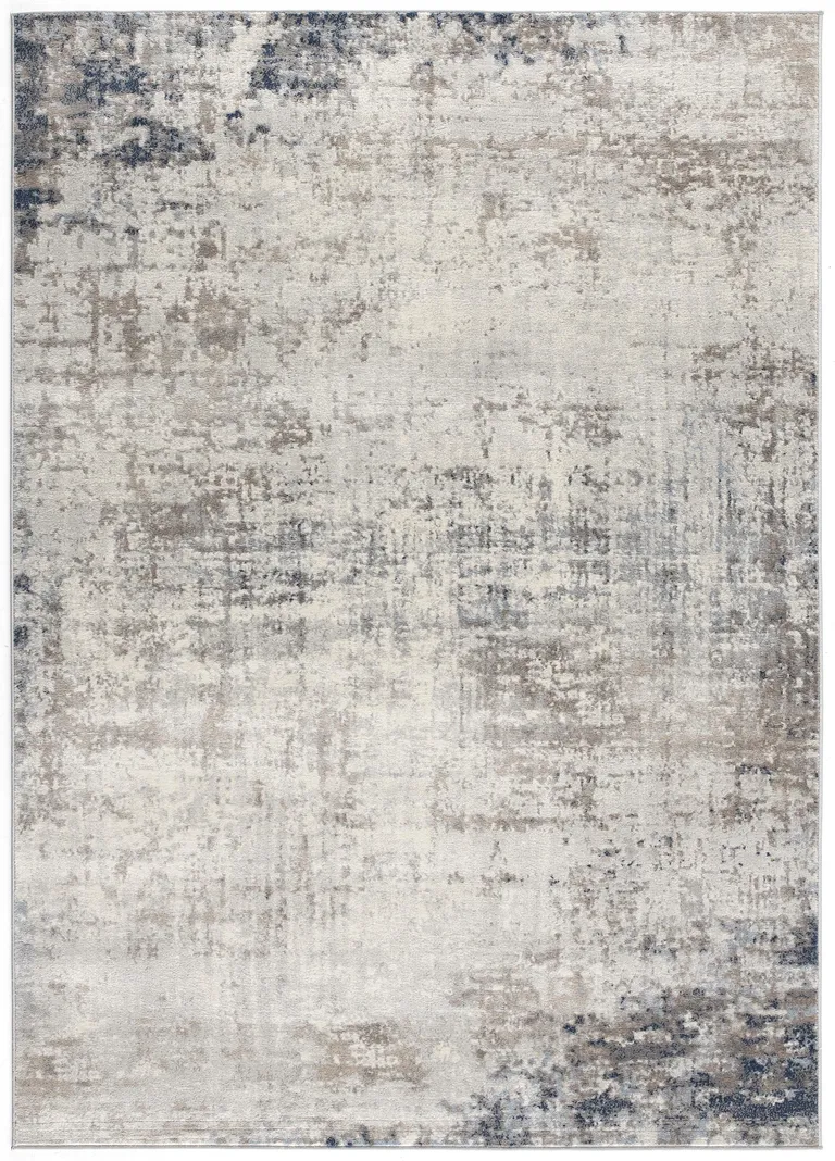 Navy Blue Distressed Striations Area Rug Photo 4