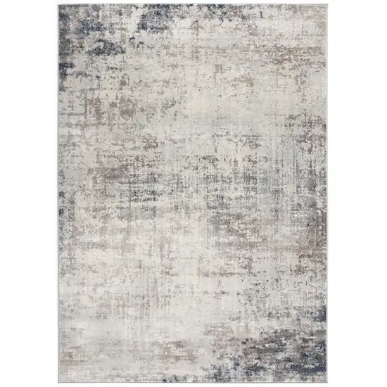 Navy Blue Distressed Striations Area Rug Photo 4