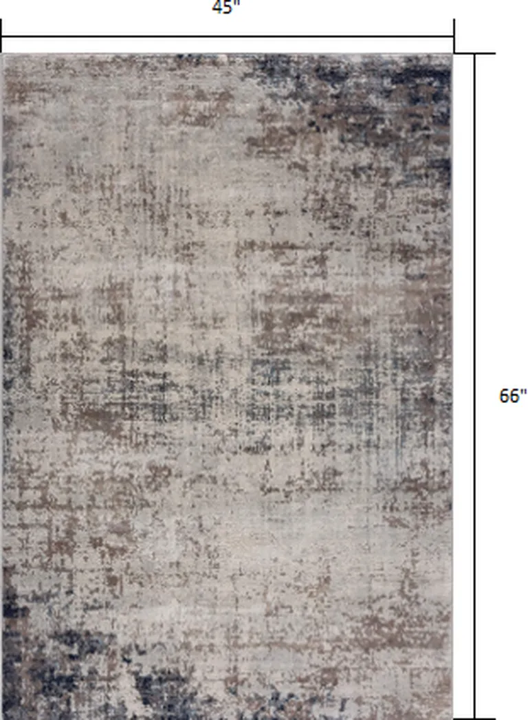 Navy Blue Distressed Striations Area Rug Photo 1