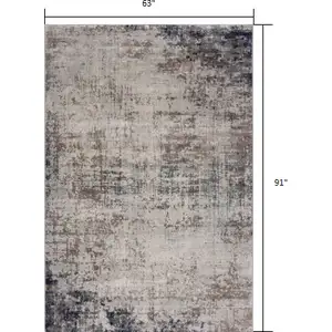 Photo of Navy Blue Distressed Striations Area Rug