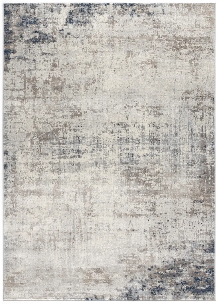 Navy Blue Distressed Striations Area Rug Photo 5