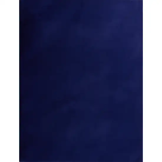 Navy Blue Faux Fur Shag Non Skid Area Rug Photo 6