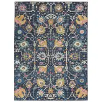 Photo of Navy Blue Floral Buds Area Rug