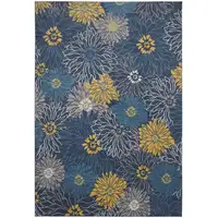 Photo of Navy Blue Floral Power Loom Area Rug