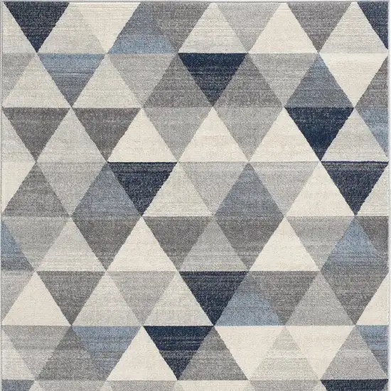 Navy Blue Geometric Diamond Area Rug Photo 6