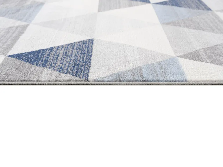 Navy Blue Geometric Diamond Area Rug Photo 3