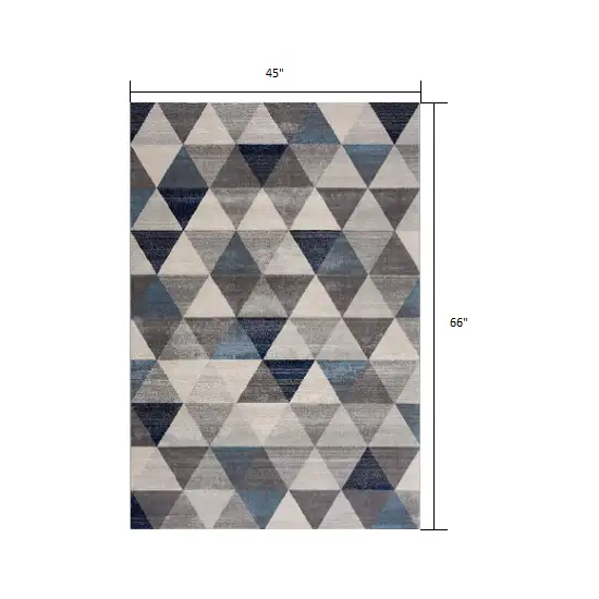 Navy Blue Geometric Diamond Area Rug Photo 1